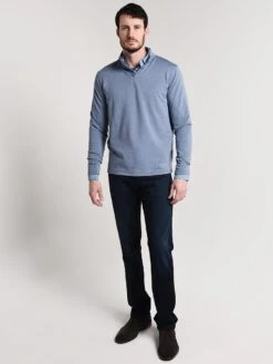 Peter Millar Birchmont Stretch Melange Ribbed Quarter-Zip -ST.BERNARD mf18ek46 infinityalt3