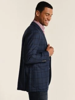 Peter Millar Wool Plaid Soft Jacket -ST.BERNARD mf18j03 navyalt1