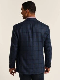 Peter Millar Wool Plaid Soft Jacket -ST.BERNARD mf18j03 navyalt2