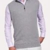 Peter Millar Tri Blend 1/4 Zip Vest -ST.BERNARD mf18k35 galegrey