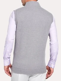 Peter Millar Tri Blend 1/4 Zip Vest -ST.BERNARD mf18k35 galegreyalt1