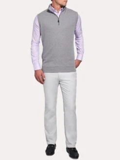 Peter Millar Tri Blend 1/4 Zip Vest -ST.BERNARD mf18k35 galegreyalt2