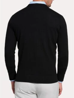 Peter Millar Men's Crown Comfort Cashmere V-Neck Sweater -ST.BERNARD mf18s14 blackalt1