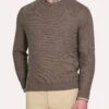 Peter Millar Raglan Crew With Suede Elbow Patches -ST.BERNARD mf18s61 cobblestone