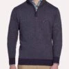 Peter Millar Birdseye Quarter-Zip With Covered Placket -ST.BERNARD mf18s62 pomerol