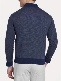 Peter Millar Needle Stripe Quarter-Zip Sweater 8 Peter Millar Needle Stripe Quarter-Zip Sweater -ST.BERNARD mf18s63 perfectnavyalt1