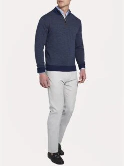 Peter Millar Needle Stripe Quarter-Zip Sweater 9 Peter Millar Needle Stripe Quarter-Zip Sweater -ST.BERNARD mf18s63 perfectnavyalt2