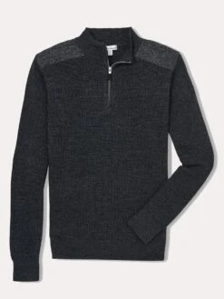 Peter Millar Mountainside 1/4 Zip With Shoulder Detail -ST.BERNARD mf18s90 blackalt2