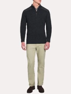 Peter Millar Mountainside 1/4 Zip With Shoulder Detail -ST.BERNARD mf18s90 blackalt3