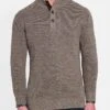 Peter Millar Men's Mountain Button Mock Sweater -ST.BERNARD mf18s94 basinbrown