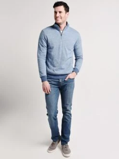 Faherty Dual Knit 1/4 Zip 11 Faherty Dual Knit 1/4 Zip -ST.BERNARD mkf1883 bluealt3