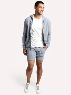 Faherty Brand Men's Towel Terry Hoodie -ST.BERNARD mks1940 bluealt3