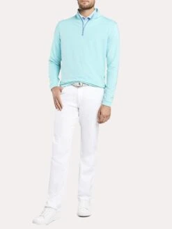 Peter Millar Men's Perth Stretch Melange Quarter-Zip -ST.BERNARD ms19ek40b seashorealt1