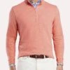 Peter Millar Men's Seaside Cotton Slub Quarter-Zip -ST.BERNARD ms19k29 grapefruit 29f350e4 469b 4e19 87e1 03cf87523079