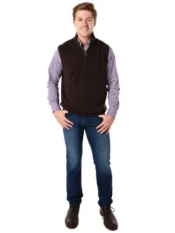 Saint Bernard Zip Mock Vest -ST.BERNARD s1603 brownalt1