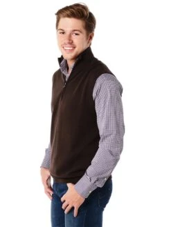 Saint Bernard Zip Mock Vest -ST.BERNARD s1603 brownalt2