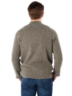 Saint Bernard Ribbed Zip Mock Sweater -ST.BERNARD s1615 olivealt3