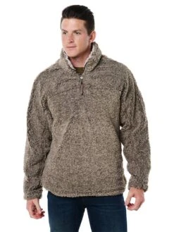 True Grit Men's Luxe Heather Melange Shearling 1/4 Zip Pullover -ST.BERNARD sbs 9110 done 7 cbfe547e 1a5c 4f47 b515 760e58b725c2