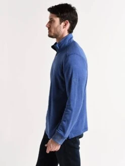 Tommy Bahama Men's Tobago Bay Half-Zip Sweatshirt -ST.BERNARD t220158 dkcobaltheatheralt1